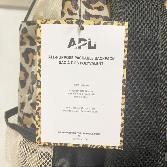 APL All Purpose Packable Beige & Animal Print Backpack - Picture 13 of 13